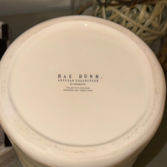 RAE DUNN Artisan Magenta White Ceramic ‘Flour’ Canister Cookie Jar Container - Picture 12 of 16